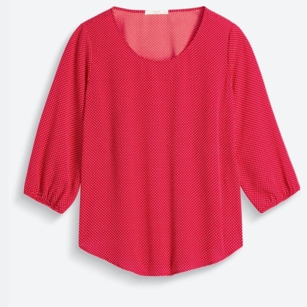 Kaileigh Aldama scoop neck blouse - red with white polka dots